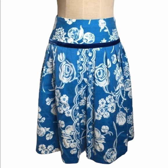NWT Tracy Reese wool printed pleated skirt Reg $325 SZ 2 - Picture 1 of 7